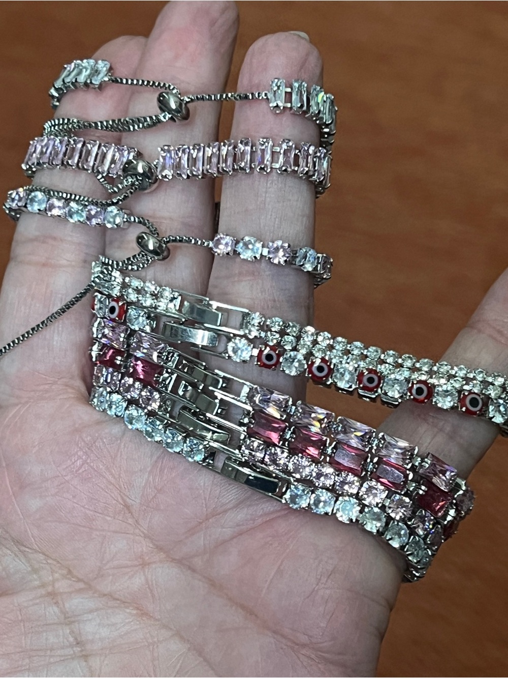 Silver-Tone Crystal Tennis Bracelets- Buyers Choice